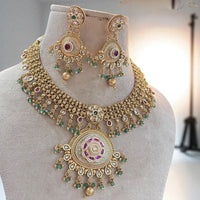 Jewel Addiction Bold & Beautiful Pota Stone And Pearl Fashion  Necklace Set