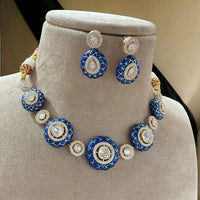 Jewel Addiction Color & Shine Crystal And Austrain Stone Meenakari Necklace Set