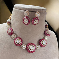 Jewel Addiction Color & Shine Crystal And Austrain Stone Meenakari Necklace Set