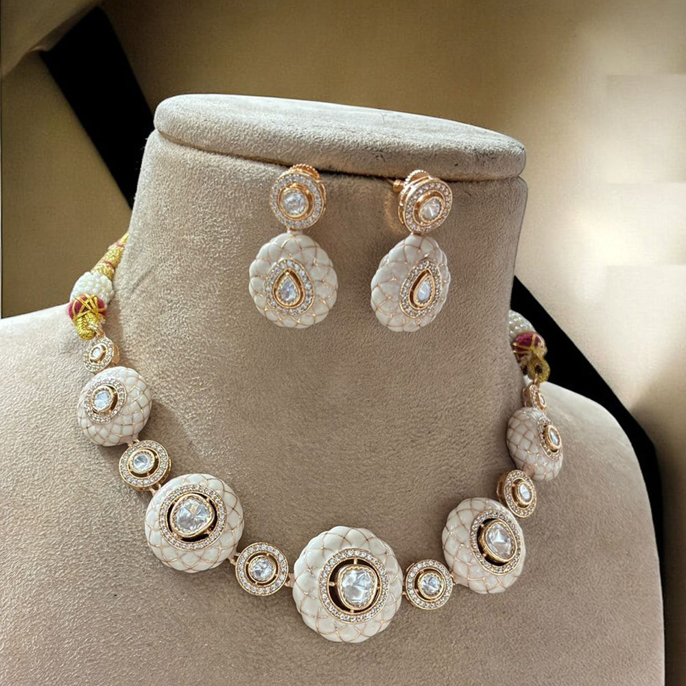 Jewel Addiction Color & Shine Crystal And Austrain Stone Meenakari Necklace Set