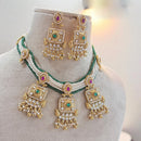 Jewel Addiction Luxe Bling Kundan Stone And Pearl Fusion Necklace Set