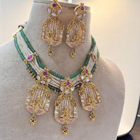 Jewel Addiction Glow Queen Look Kundan Stone And Pearl Statement Necklace Set