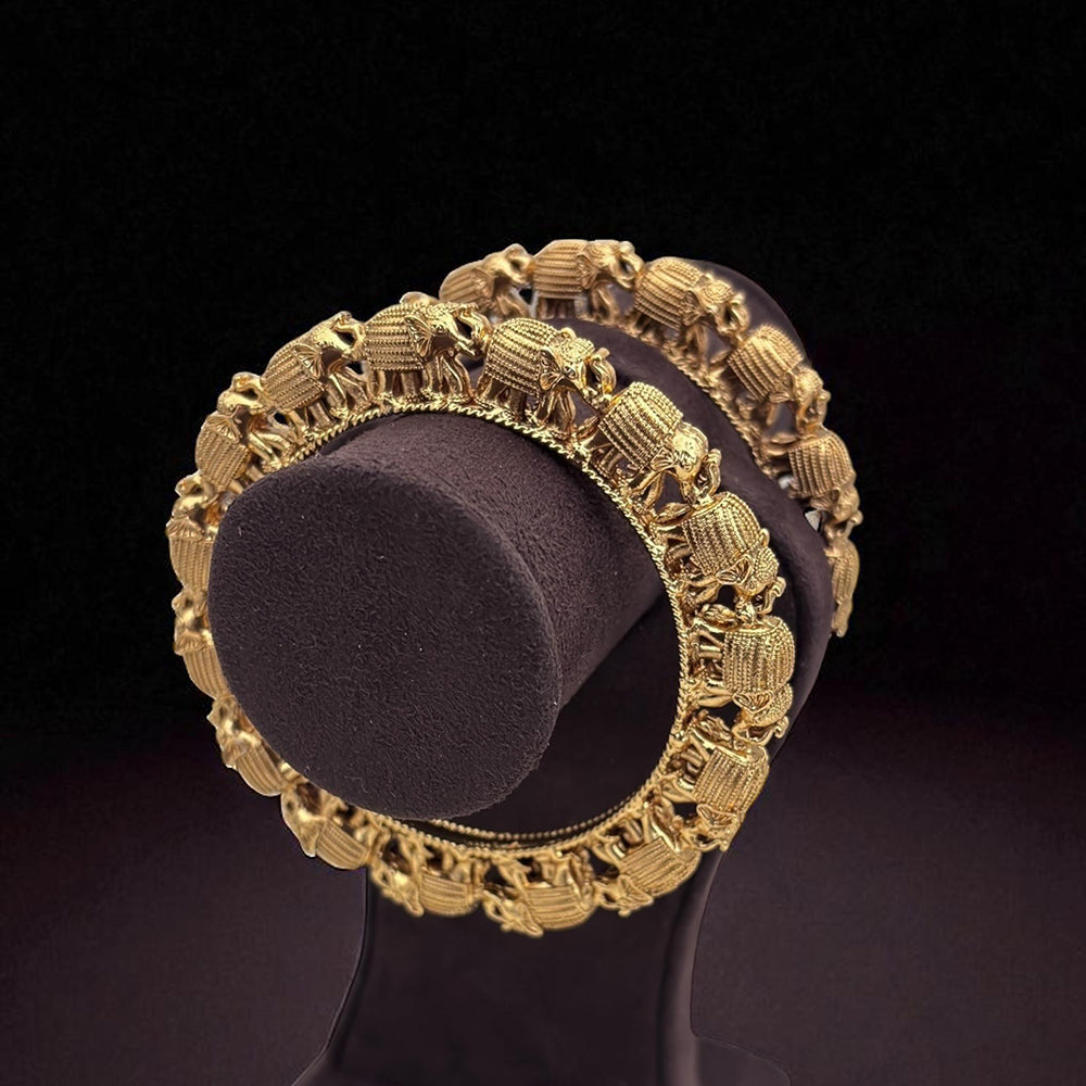 Jewel Addiction Symbol of Strength Intricate  Elephant Bangle Set