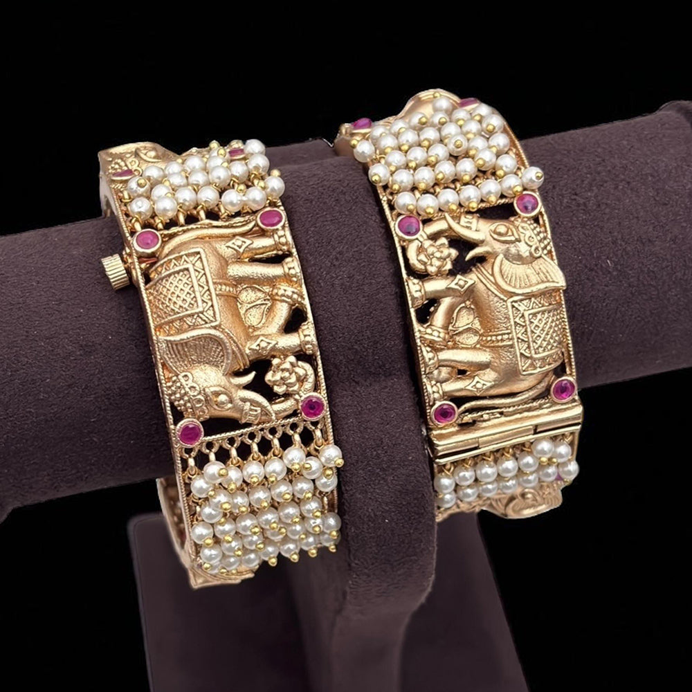 Jewel Addiction Royal Pota Stone And Pear lModern Jewelry with Classic Charm Openable Bangle Set