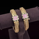 Jewel Addiction Chic Fusion of Tradition and Trend Pota And Pearl Openable Bangle Set