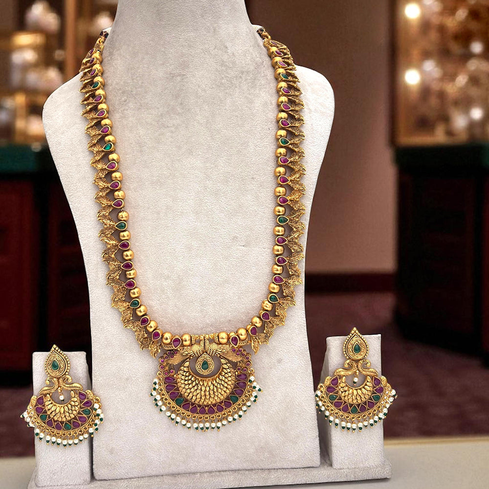 Jewel Addiction Graceful Glamour Pota Stone And Pearl Long Necklace Set
