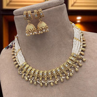 Jewel Addiction Traditional Pota Stone And Pearl Necklace Set