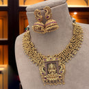 Jewel Addiction Traditional Pota Stone And Pearl Temple Necklace Set