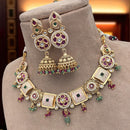 Jewel Addiction Traditional Pota Stone And Pearl Meenakari Necklace Set