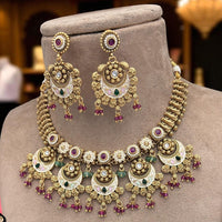 Jewel Addiction Copper Finish Pota Stone Necklace Set