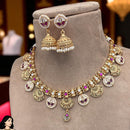 Jewel Addiction Copper Finish Pota Stone Necklace Set
