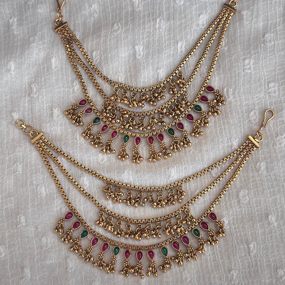 Jewel Addiction Copper Finish Multi Layer Kan Chain