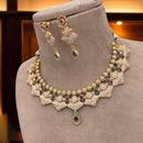 Jewel Addiction Ethnic Necklace Set Elegant Pota Stones with Copper Finish