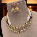Jewel Addiction Ethnic Necklace Set Elegant Pota And Pearl  with Copper Finish