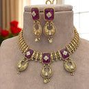 Jewel Addiction Ethnic Necklace Set Elegant Pota Stones with Copper Finish