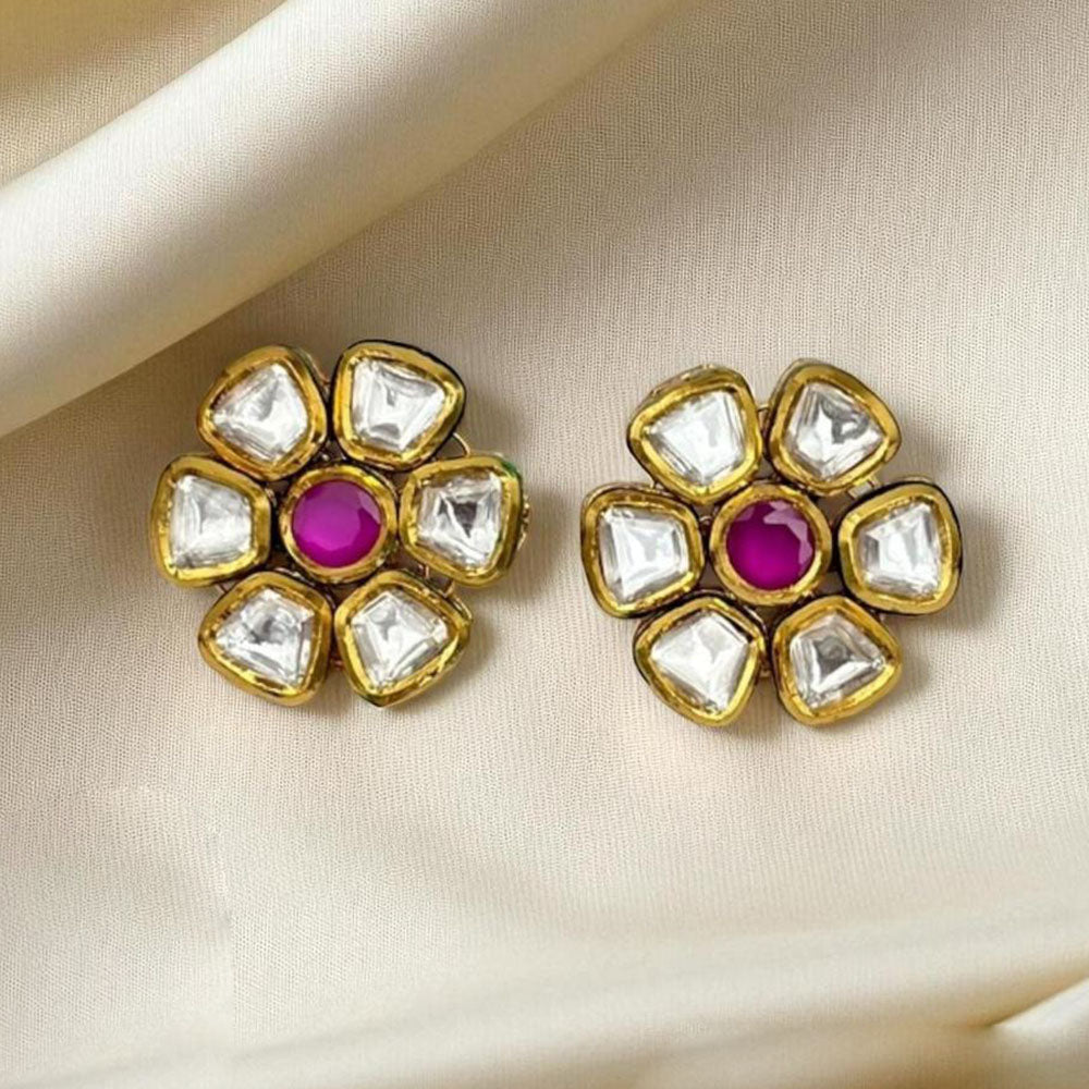 Jewel Addiction Stylish Pota Stone Stud Earrings