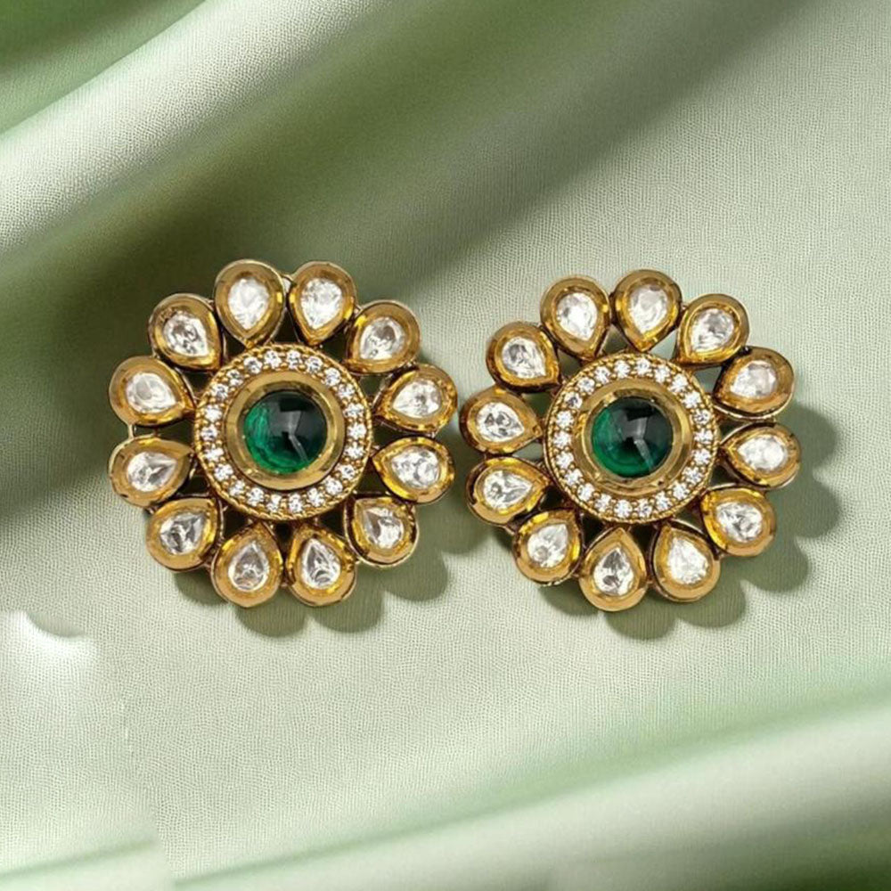 Jewel Addiction Stylish Pota Stone Stud Earrings