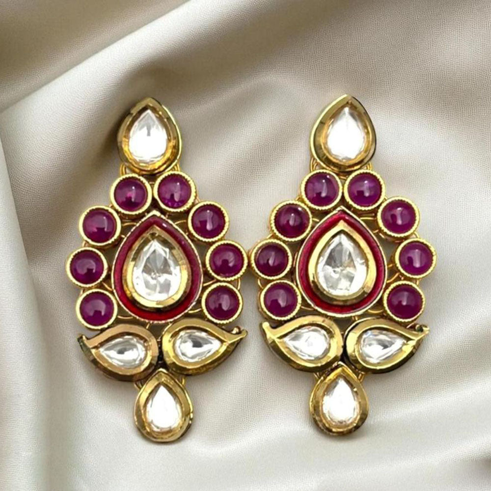 Jewel Addiction Trendy Pota And Meenakari Dangler Earrings