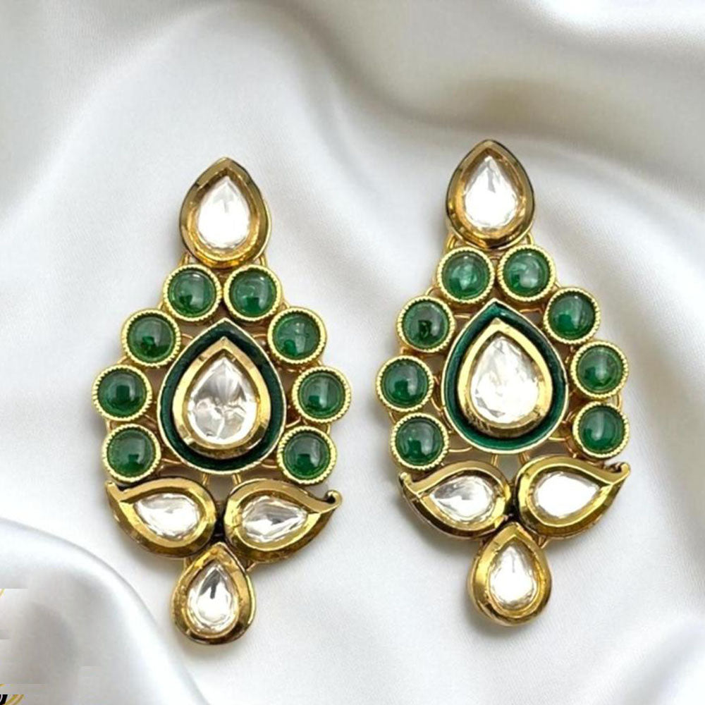 Jewel Addiction Trendy Pota And Meenakari Dangler Earrings