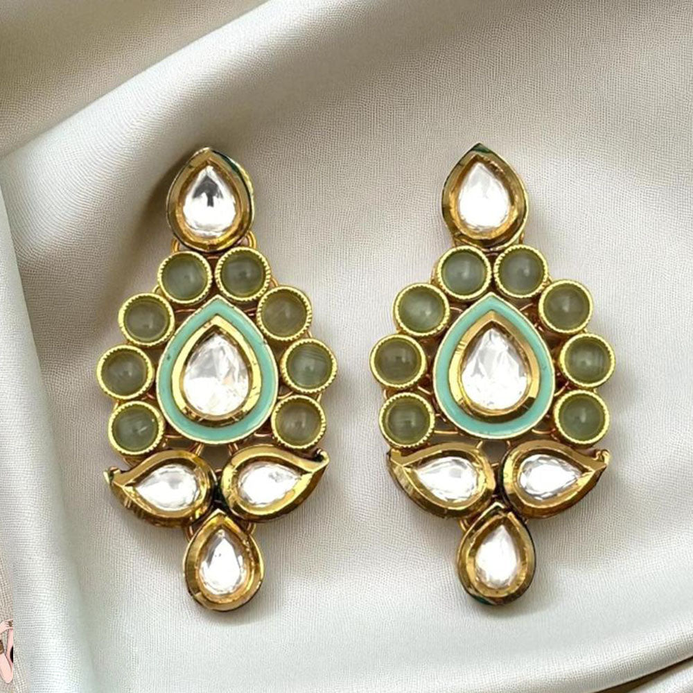 Jewel Addiction Trendy Pota And Meenakari Dangler Earrings