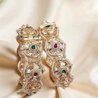 Jewel Addiction Wedding Glow Openable Bangles With Polki Kundan Touch