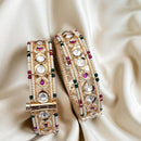 Jewel Addiction Wedding Glow Openable Bangles With Polki Kundan Touch