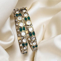 Jewel Addiction Wedding Glow Openable Bangles With Polki Kundan Touch