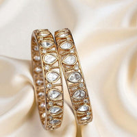Jewel Addiction Wedding Glow Openable Bangles With Polki Kundan Touch