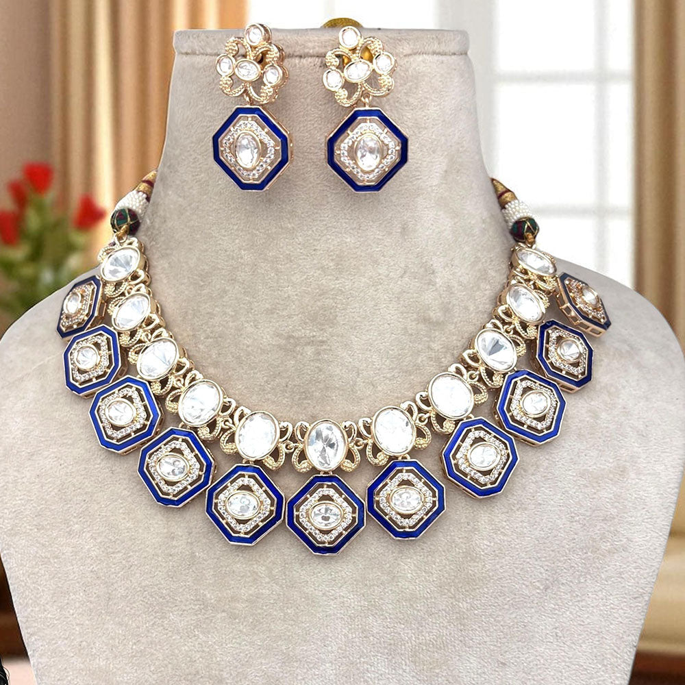 Jewel Addiction Regal Polki Kundan And Meenakari  Necklace Set
