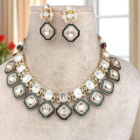 Jewel Addiction Regal Polki Kundan And Meenakari  Necklace Set