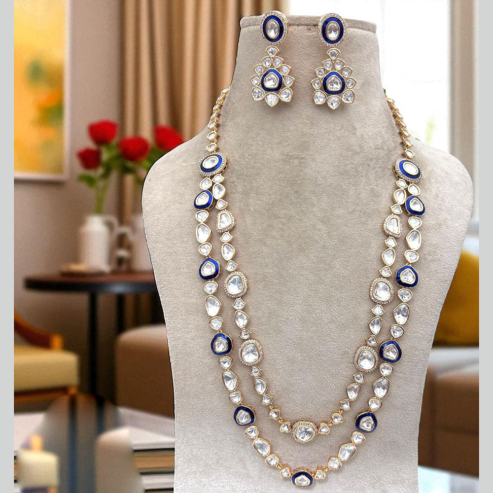Jewel Addiction Regal Polki Kundan And Meenakari  Necklace Set