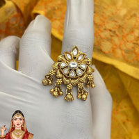 Jewel Addiction Designer Elegant Pota And Kundan Stone Ring