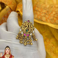 Jewel Addiction Ethnic Elegance Kundan Peacock Design Ring 