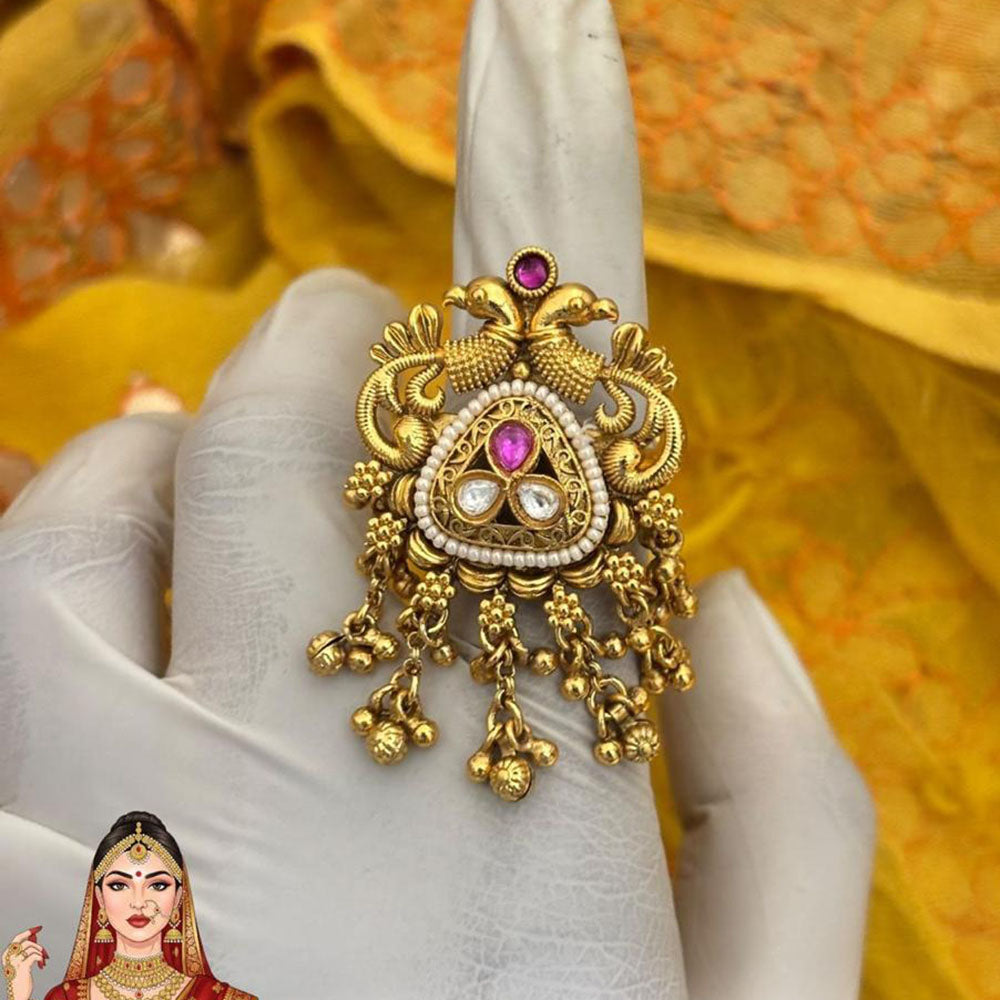 Jewel Addiction Ethnic Elegance Kundan And Pearl Ring