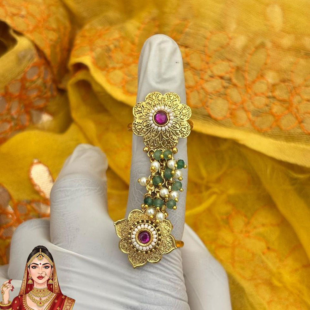 Jewel Addiction Ethnic Elegance Kundan And Pearl Ring