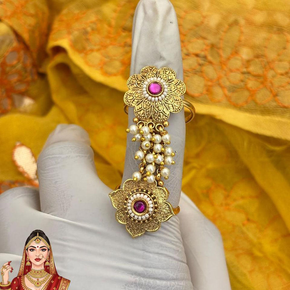 Jewel Addiction Ethnic Elegance Kundan And Pearl Ring