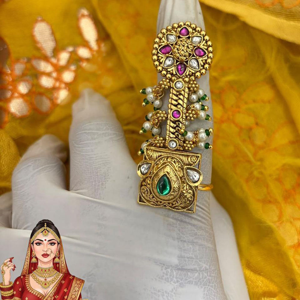 Jewel Addiction Ethnic Elegance Kundan And Pearl Ring