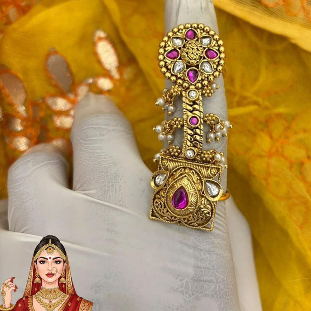 Jewel Addiction Ethnic Elegance Kundan And Pearl Ring