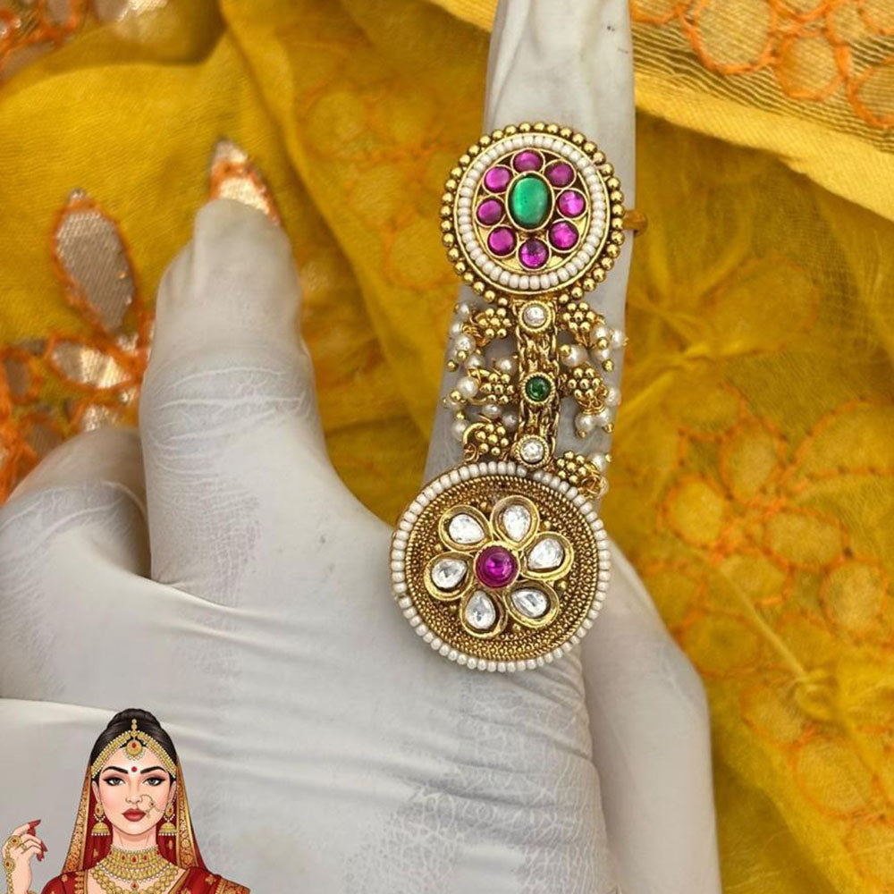 Jewel Addiction Ethnic Elegance Kundan And Pearl Ring