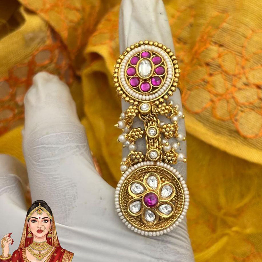 Jewel Addiction Ethnic Elegance Kundan And Pearl Ring