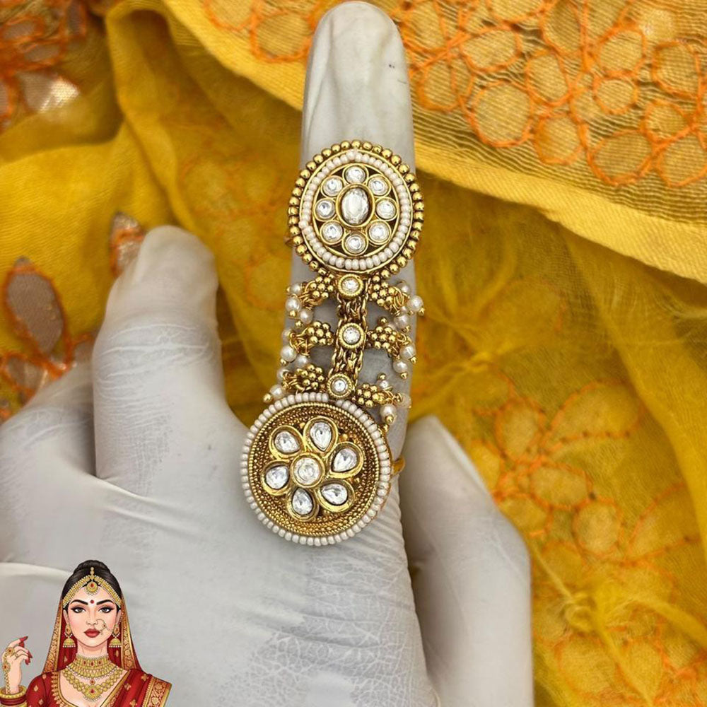 Jewel Addiction Ethnic Elegance Kundan And Pearl Ring