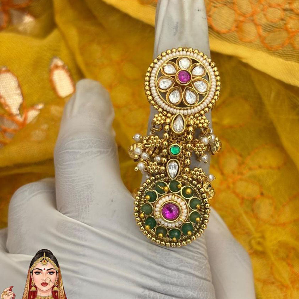 Jewel Addiction Ethnic Elegance Kundan And Pearl Ring