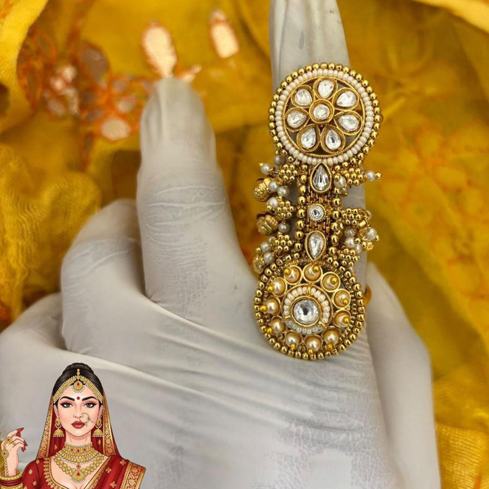 Jewel Addiction Ethnic Elegance Kundan And Pearl Ring