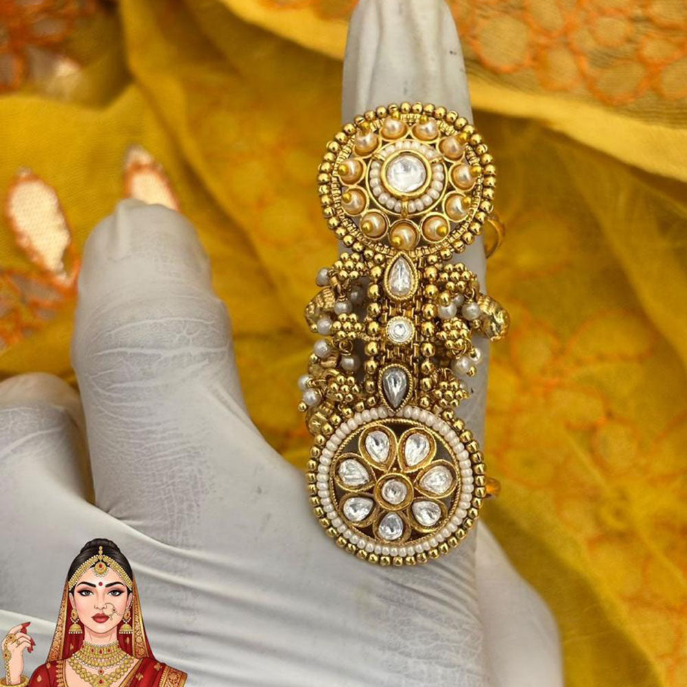 Jewel Addiction Ethnic Elegance Kundan And Pearl Ring