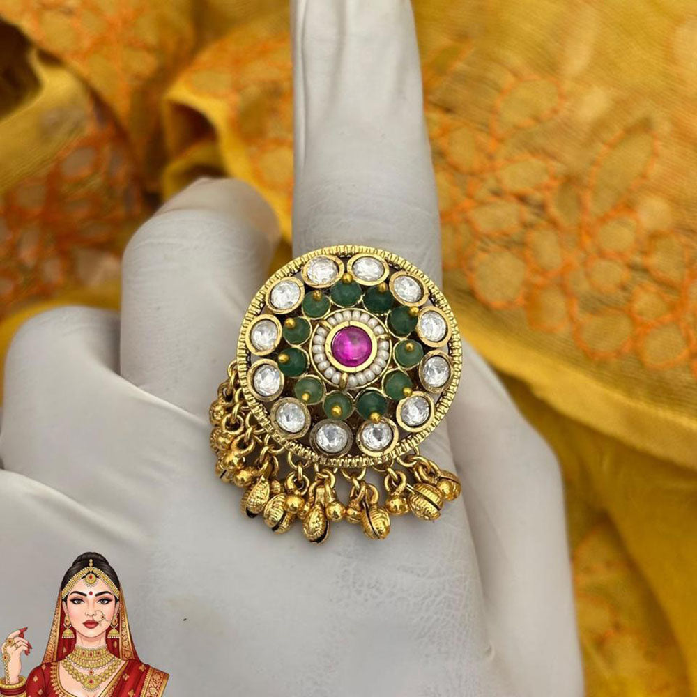 Jewel Addiction Ethnic Elegance Kundan And Pearl Ring