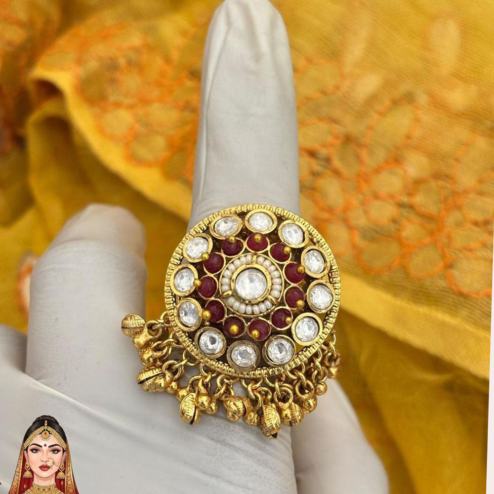 Jewel Addiction Ethnic Elegance Kundan And Pearl Ring