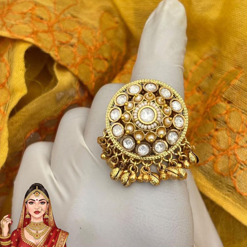 Jewel Addiction Ethnic Elegance Kundan And Pearl Ring