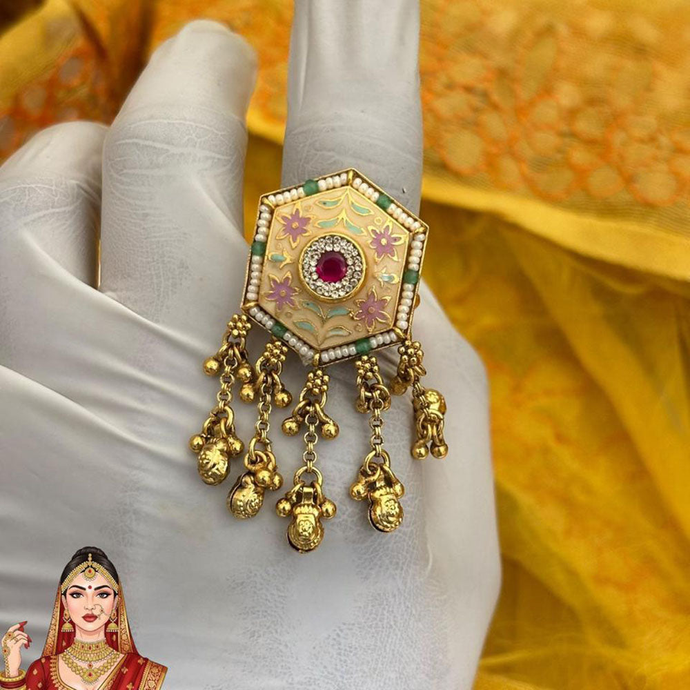 Jewel Addiction Ethnic Elegance Kundan And Pearl Ring