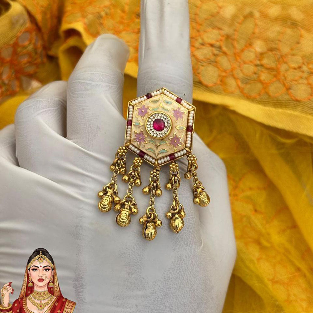 Jewel Addiction Ethnic Elegance Kundan And Pearl Ring