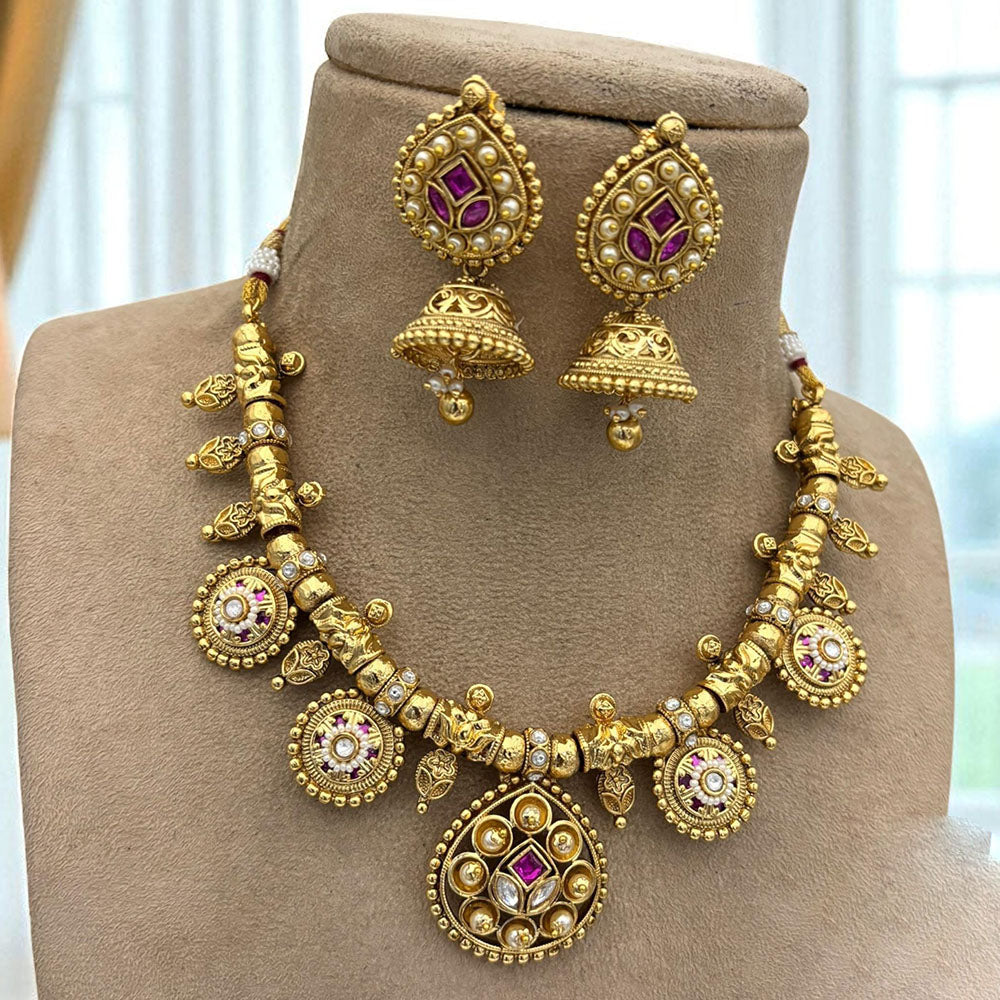 Jewel Addiction Timeless Royal Kundan And Pearl Necklace Set